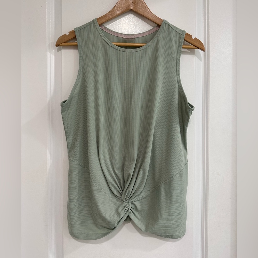 Shambhala | Women’s Large Sleeveless Twist-Front Tank Top Mint Green